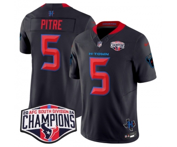 Men's Houston Texans #5 Jalen Pitre Navy 2nd Alternate F.U.S.E. 2024 AFC South Division Champions Vapor Limited Stitched Football Jersey