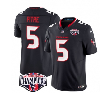 Men's Houston Texans #5 Jalen Pitre Navy F.U.S.E. 2024 AFC South Division Champions Vapor Limited Stitched Football Jersey