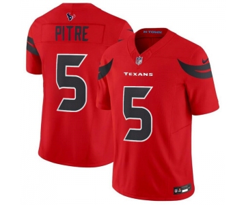 Men's Houston Texans 5 Jalen Pitre Red 2024 Alternate F.U.S.E Vapor Football Stitched Jersey