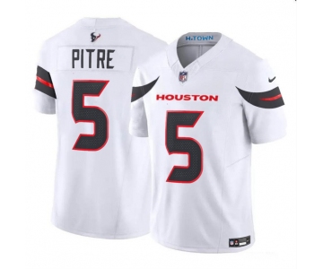 Men's Houston Texans #5 Jalen Pitre White 2024 Vapor F.U.S.E. Limited Football Stitched Jersey