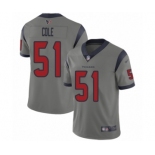 Men's Houston Texans #51 Dylan Cole Limited Gray Inverted Legend Football Jersey