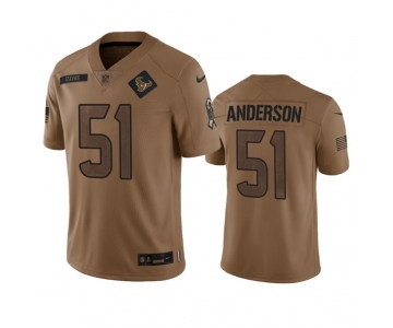 Men's Houston Texans #51 Will Anderson Jr. 2023 Brown Salute To Service Limited Football Stitched Jersey