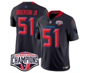 Men's Houston Texans #51 Will Anderson Jr. Navy 2nd Alternate F.U.S.E. 2024 AFC South Division Champions Vapor Limited Stitched Football Jersey