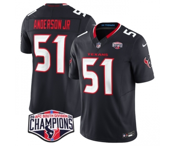 Men's Houston Texans #51 Will Anderson Jr. Navy F.U.S.E. 2024 AFC South Division Champions Vapor Limited Stitched Football Jersey