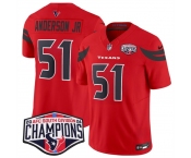 Men's Houston Texans #51 Will Anderson Jr. Red F.U.S.E. 2024 AFC South Division Champions Vapor Limited Stitched Football Jersey