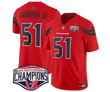 Men's Houston Texans #51 Will Anderson Jr. Red F.U.S.E. 2024 AFC South Division Champions Vapor Limited Stitched Football Jersey