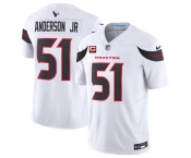 Men's Houston Texans #51 Will Anderson Jr White 2024 Vapor F.U.S.E. With 2-Star C Patch Limited Stitched Jersey