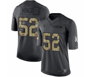 Men's Houston Texans #52 Barkevious Mingo Limited Black 2016 Salute to Service Football Jersey