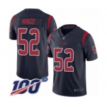 Men's Houston Texans #52 Barkevious Mingo Limited Navy Blue Rush Vapor Untouchable 100th Season Football Jersey