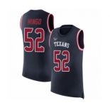 Men's Houston Texans #52 Barkevious Mingo Navy Blue Rush Player Name & Number Tank Top Football Jersey