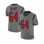 Men's Houston Texans #64 Senio Kelemete Limited Gray Inverted Legend Football Jersey