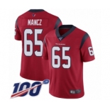 Men's Houston Texans #65 Greg Mancz Red Alternate Vapor Untouchable Limited Player 100th Season Football Jersey