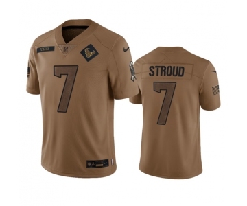 Men's Houston Texans #7 C.J. Stroud 2023 Brown Salute To Service Limited Football Stitched Jersey