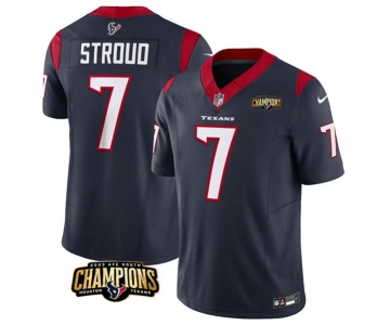 Men's Houston Texans #7 C.J. Stroud Navy 2023 F.U.S.E. AFC South Champions Patch Vapor Untouchable Limited Football Stitched Jersey