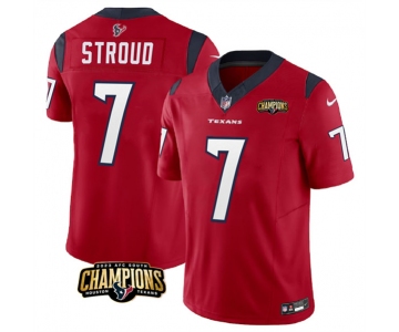 Men's Houston Texans #7 C.J. Stroud Red 2023 F.U.S.E. AFC South Champions Patch Vapor Untouchable Limited Football Stitched Jersey