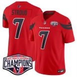 Men's Houston Texans #7 C.J. Stroud Red F.U.S.E. 2024 AFC South Division Champions Vapor Limited Stitched Football Jersey