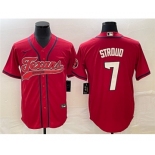 Men's Houston Texans #7 C.J. Stroud Red With Patch Cool Base Stitched Baseball Jersey