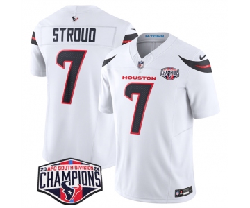 Men's Houston Texans #7 C.J. Stroud White F.U.S.E. 2024 AFC South Division Champions Vapor Limited Stitched Football Jersey