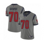 Men's Houston Texans #70 Julien Davenport Limited Gray Inverted Legend Football Jersey