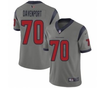 Men's Houston Texans #70 Julien Davenport Limited Gray Inverted Legend Football Jersey