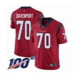 Men's Houston Texans #70 Julien Davenport Red Alternate Vapor Untouchable Limited Player 100th Season Football Jersey