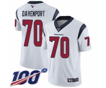 Men's Houston Texans #70 Julien Davenport White Vapor Untouchable Limited Player 100th Season Football Jersey