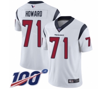 Men's Houston Texans #71 Tytus Howard White Vapor Untouchable Limited Player 100th Season Football Jersey