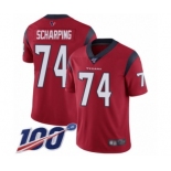 Men's Houston Texans #74 Max Scharping Red Alternate Vapor Untouchable Limited Player 100th Season Football Jersey