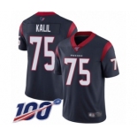 Men's Houston Texans #75 Matt Kalil Navy Blue Team Color Vapor Untouchable Limited Player 100th Season Football Jersey