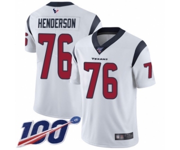 Men's Houston Texans #76 Seantrel Henderson White Vapor Untouchable Limited Player 100th Season Football Jersey