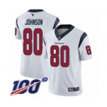 Men's Houston Texans #80 Andre Johnson White Vapor Untouchable Limited Player 100th Season Football Jersey