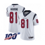 Men's Houston Texans #81 Kahale Warring White Vapor Untouchable Limited Player 100th Season Football Jersey