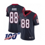 Men's Houston Texans #88 Jordan Akins Navy Blue Team Color Vapor Untouchable Limited Player 100th Season Football Jersey