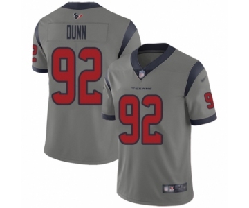 Men's Houston Texans #92 Brandon Dunn Limited Gray Inverted Legend Football Jersey