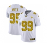 Men's Houston Texans #99 J.J. Watt Flocked Leopard Print Vapor Limited Football Jersey White