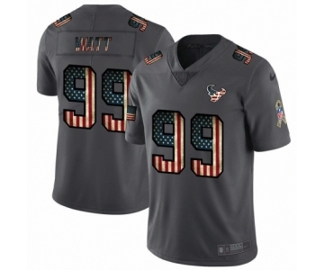 Men's Houston Texans #99 J.J. Watt Limited Black USA Flag 2019 Salute To Service Football Jersey