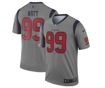 Men's Houston Texans #99 J.J. Watt Lmited Gray Inverted Legend Football Jersey