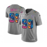 Men's Houston Texans #99 J.J. Watt Multi-Color Greyheather 2020 Crucial Catch Football Jersey