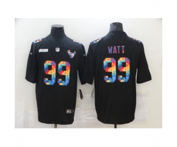 Men's Houston Texans #99 J.J. Watt Rainbow Version Nike Limited Jersey