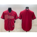 Men's Houston Texans Blank Red With Patch Cool Base Stitched Baseball Jersey