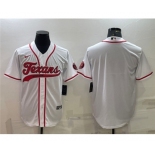 Men's Houston Texans Blank White With Patch Cool Base Stitched Baseball Jersey