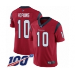 Men's Nike Houston Texans #10 DeAndre Hopkins Red Alternate Vapor Untouchable Limited Player 100th Season NFL Jersey