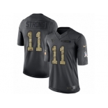 Men's Nike Houston Texans #11 Jaelen Strong Limited Black 2016 Salute to Service NFL Jersey