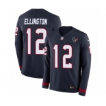 Men's Nike Houston Texans #12 Bruce Ellington Limited Navy Blue Therma Long Sleeve NFL Jersey