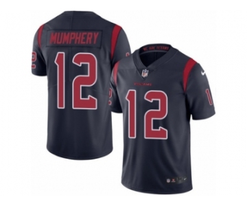 Men's Nike Houston Texans #12 Keith Mumphery Limited Navy Blue Rush NFL Jersey