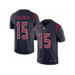 Men's Nike Houston Texans #15 Will Fuller VLimited Navy Blue Rush NFL Jersey