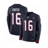 Men's Nike Houston Texans #16 Keke Coutee Limited Navy Blue Therma Long Sleeve NFL Jersey