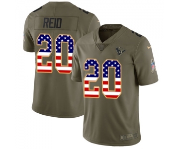 Men's Nike Houston Texans #20 Justin Reid Limited Olive USA Flag 2017 Salute to Service NFL Jersey