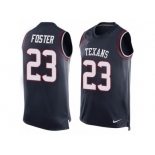 Men's Nike Houston Texans #23 Arian Foster Limited Navy Blue Player Name & Number Tank Top NFL Jersey