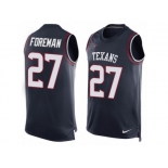 Men's Nike Houston Texans #27 D'Onta Foreman Limited Navy Blue Player Name & Number Tank Top NFL Jersey